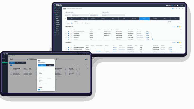 Project and job tasks generated by workflow, and the configuration behind a single task
