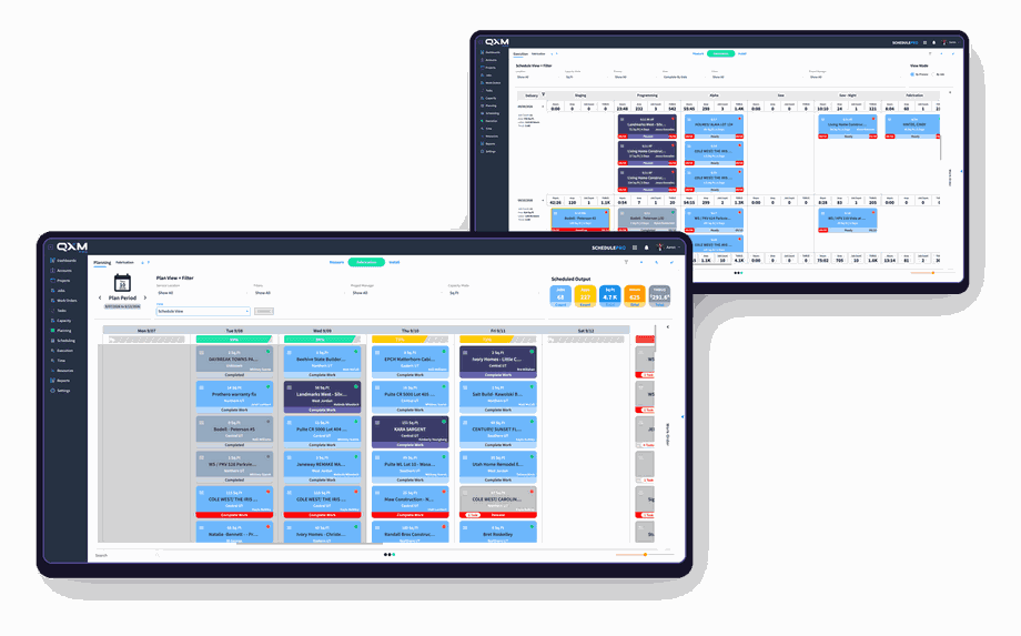 QXM Pro planning and execution views